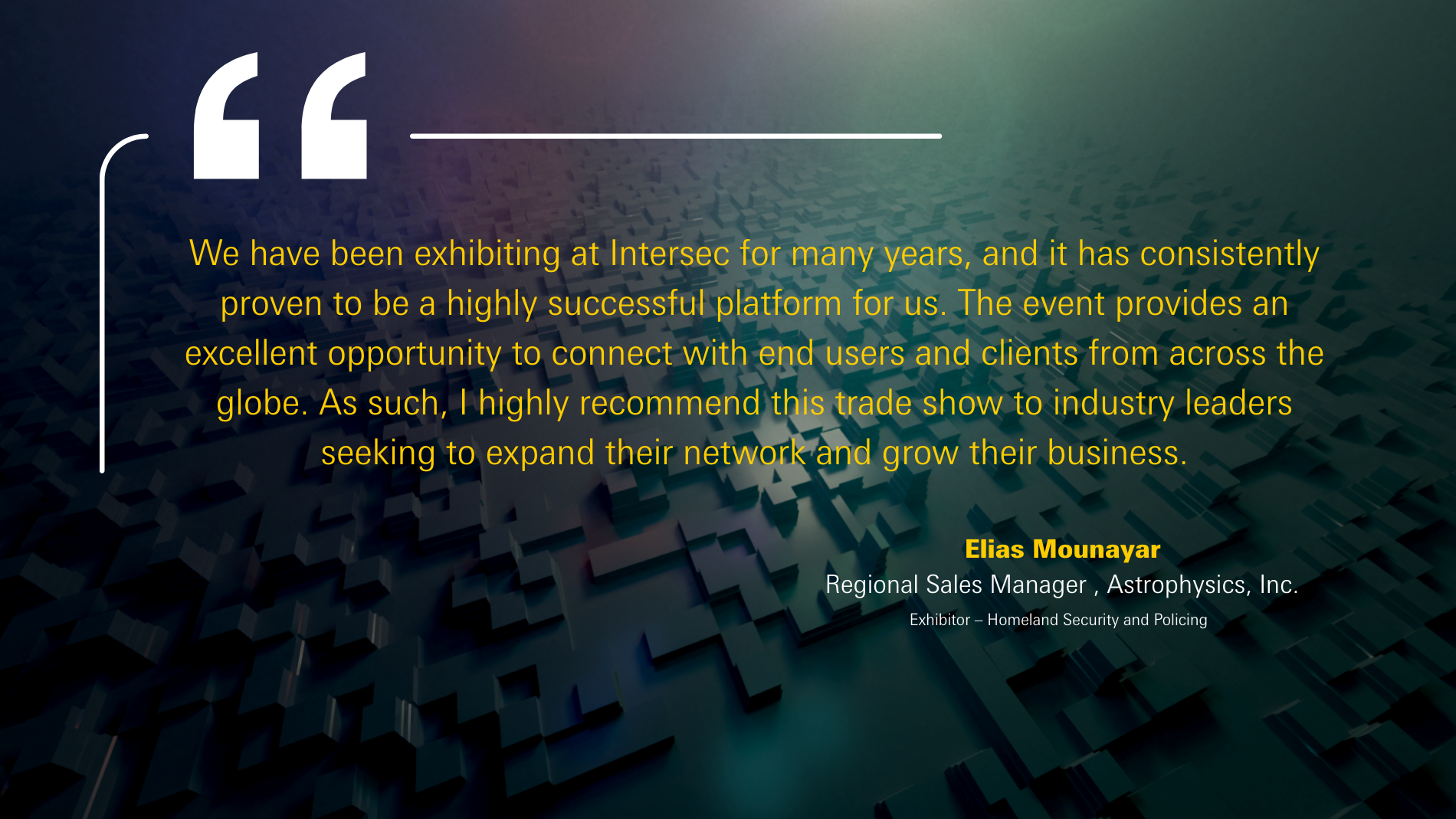 Intersec Exhibitor Testimonial - 10