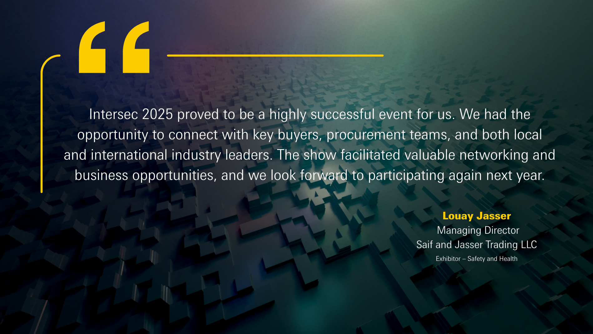 Intersec Exhibitor Testimonial - 10